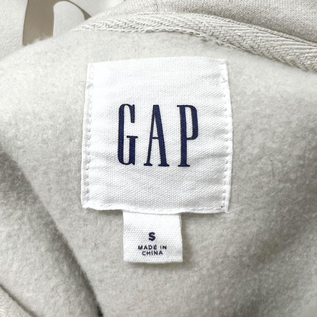 GAP ギャップ パーカー 裏起毛 フード ロゴ ポケット ベージュ サイズS 大きめ メンズ ユニセックス_画像8