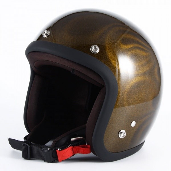 72JAM ジェットヘルメット&シールドセット GHOST FLAME - ゴールド フリーサイズ:57-60cm未満 +開閉式シールド APS-01 JG-15の画像3