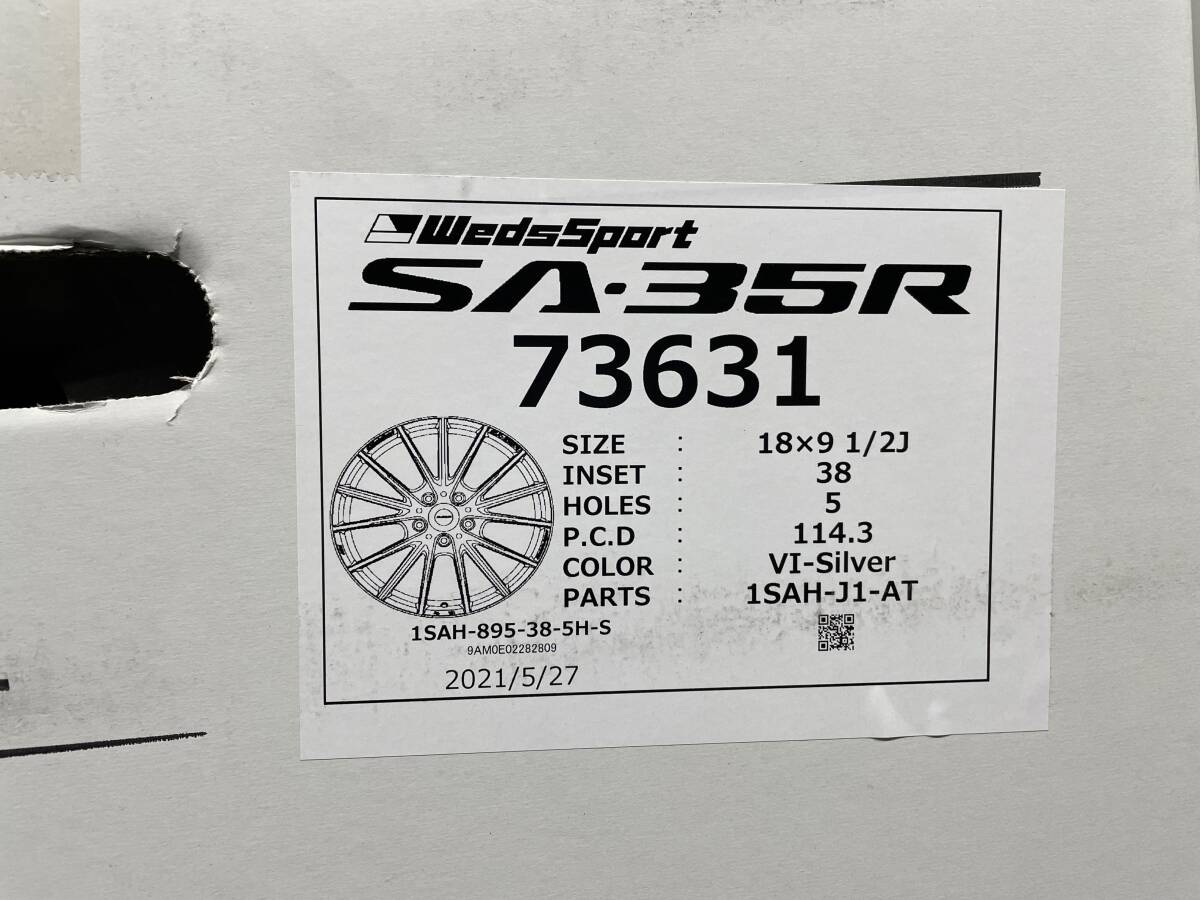 新品 WEDS ウェッズスポーツ SA35R 18x9.5+38 5/114.3 シルバー WRX STI VAB 6ポット車も対応 WRX S4 VAG チューナーサイズ4本セット在庫有_画像3