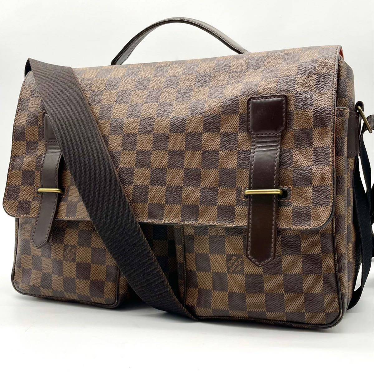 美品 LOUIS VUITTON ルイヴィトン N42270 ダミエ ブロードウェイ ワンハンドル メッセンジャー ショルダー ハンドバッグ メンズ 男女兼用