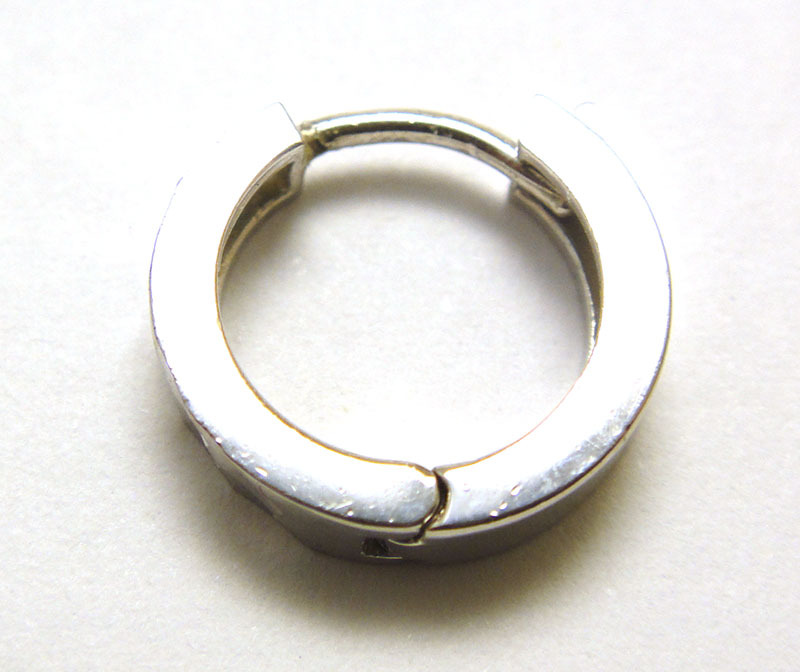 SP◆美品◆洗浄済SILVER925 片耳 幅3mm 直径12.5mm ヴィンテージフープピアス 925_画像2