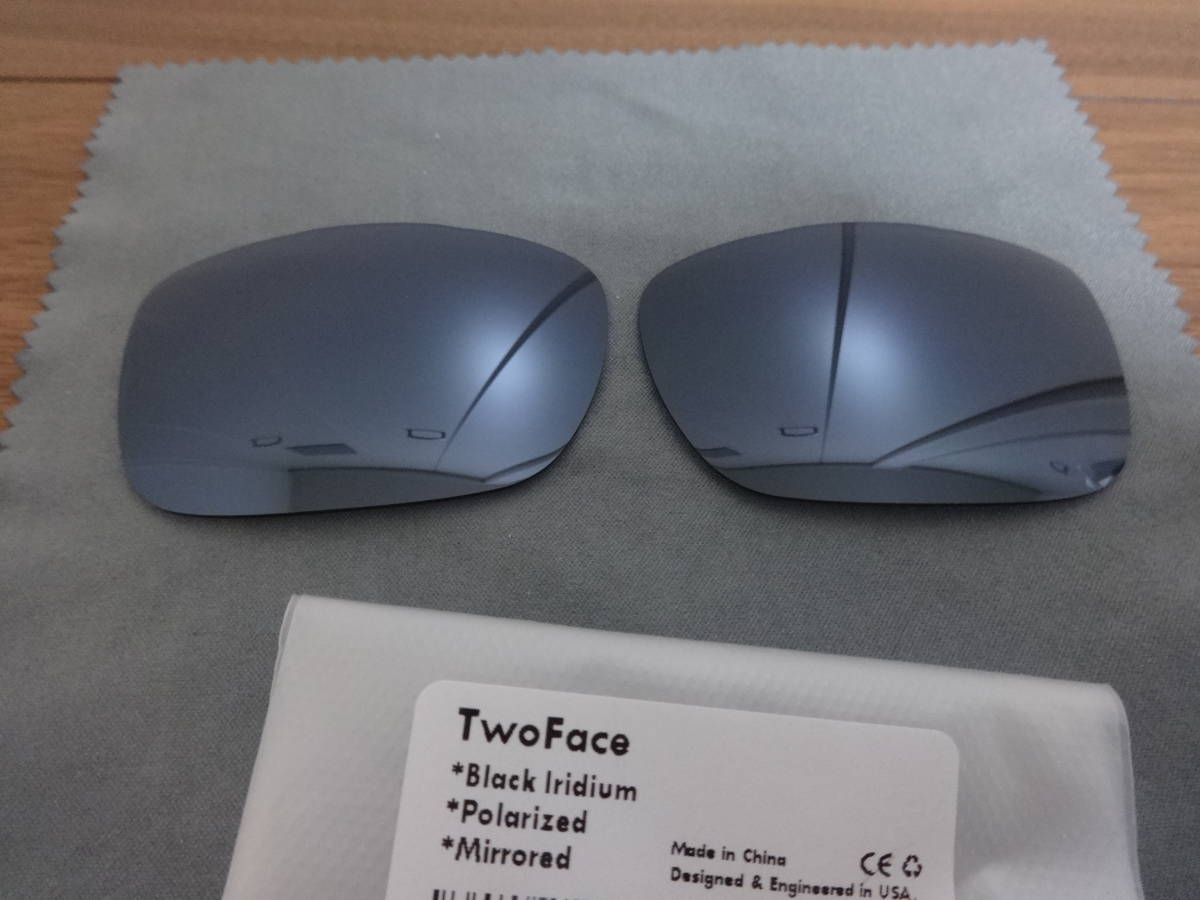 処分価格！★オークリー ツーフェイス 用 カスタム偏光レンズ BLACK IRIDIUM Color Polarized 新品　Oakley TWO FACE Sunglasses　TWOFACE_画像1