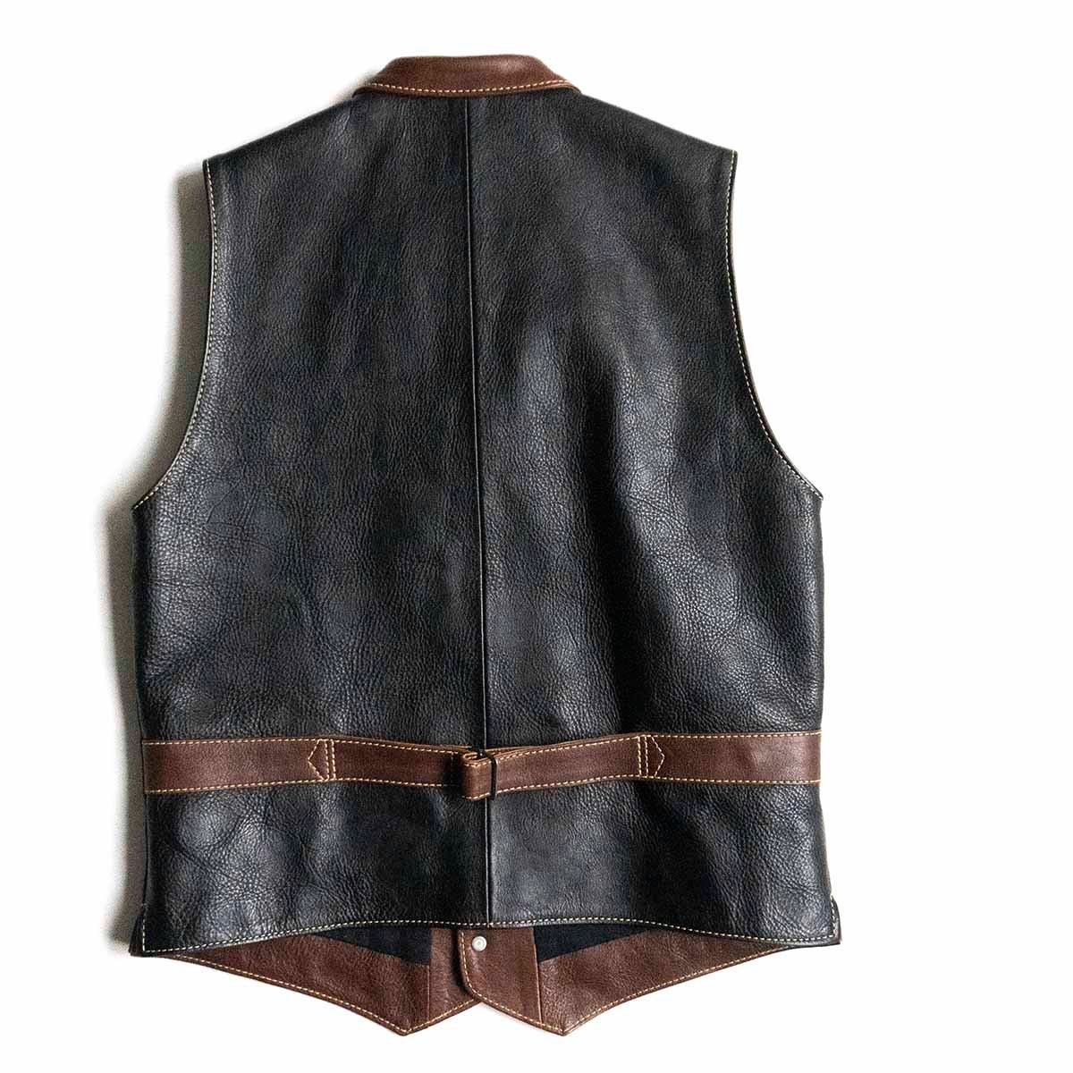 【美品】天神ワークス【CRAFTSMAN VEST】36 TENJIN WORKS レザー ベスト 2401544_画像2