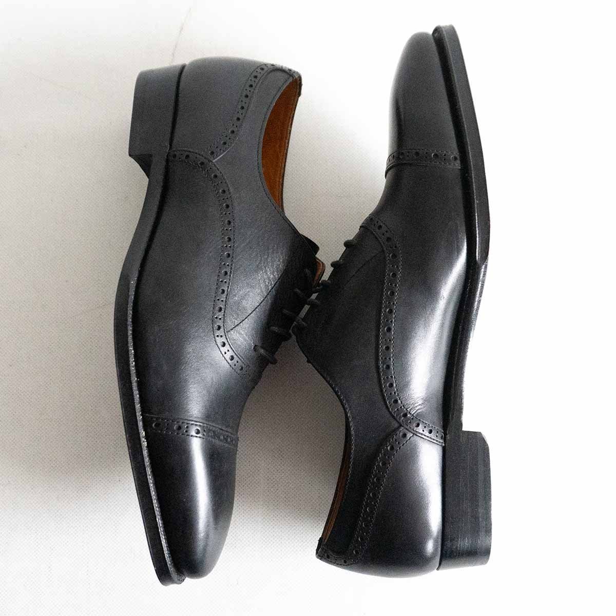 [ прекрасный товар ]FUGASHIN способ . сердце [ дырокол do колпак tou кожа обувь ]7 распорка chip черный бизнес обувь кожа обувь сделано в Японии 2402306
