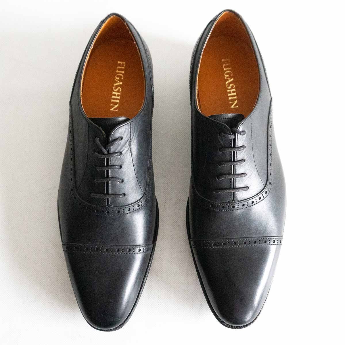 [ прекрасный товар ]FUGASHIN способ . сердце [ дырокол do колпак tou кожа обувь ]7 распорка chip черный бизнес обувь кожа обувь сделано в Японии 2402306