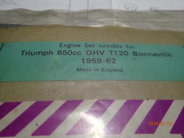  Triumph 650 T120 Bonneville gasket 1959-62 unopened 