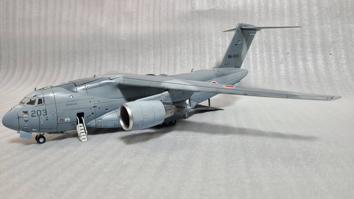 送料無料 1/144 アオシマ 航空自衛隊輸送機C-2 ＊組み立て済みジャンク品