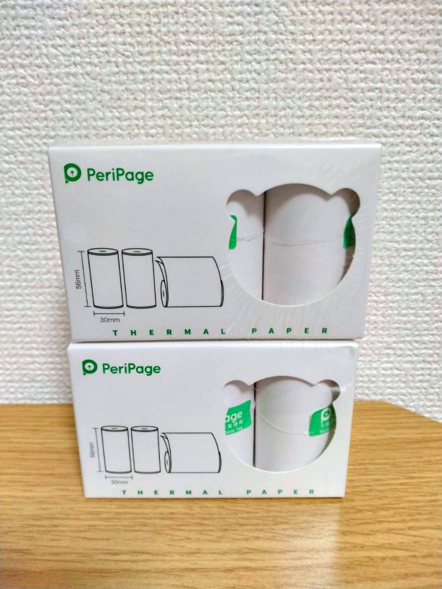 peripage サーマルプリンター用 感熱ロール紙 シールタイプ6巻セット