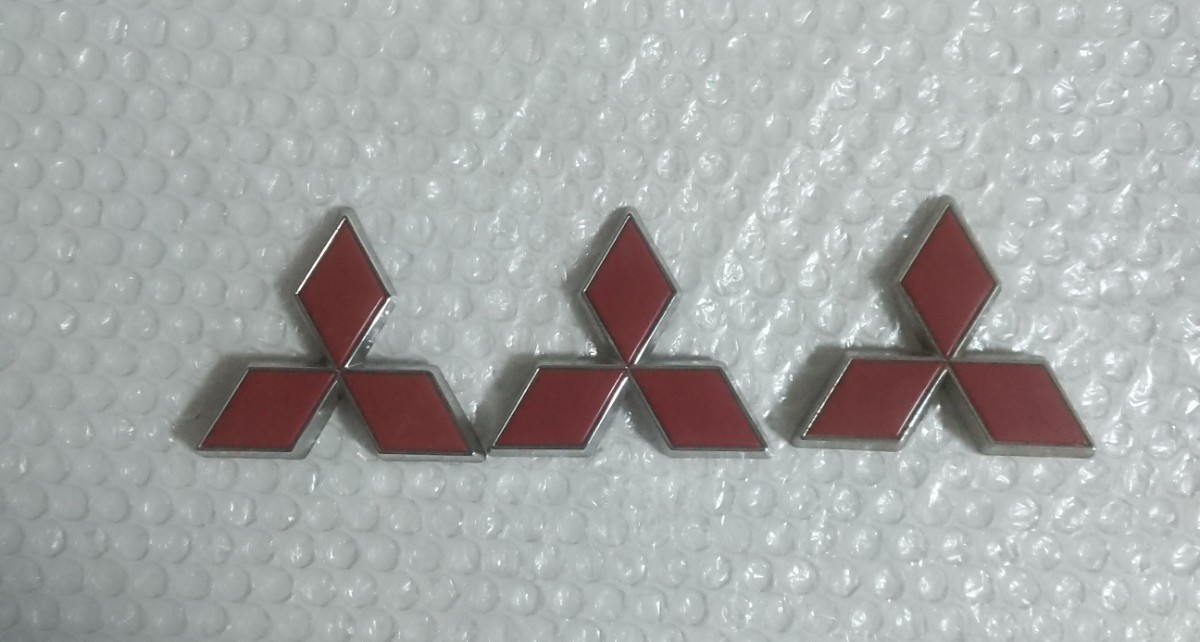 三菱 MITSUBISHI 赤 スリーダイヤ 3枚セット_画像1