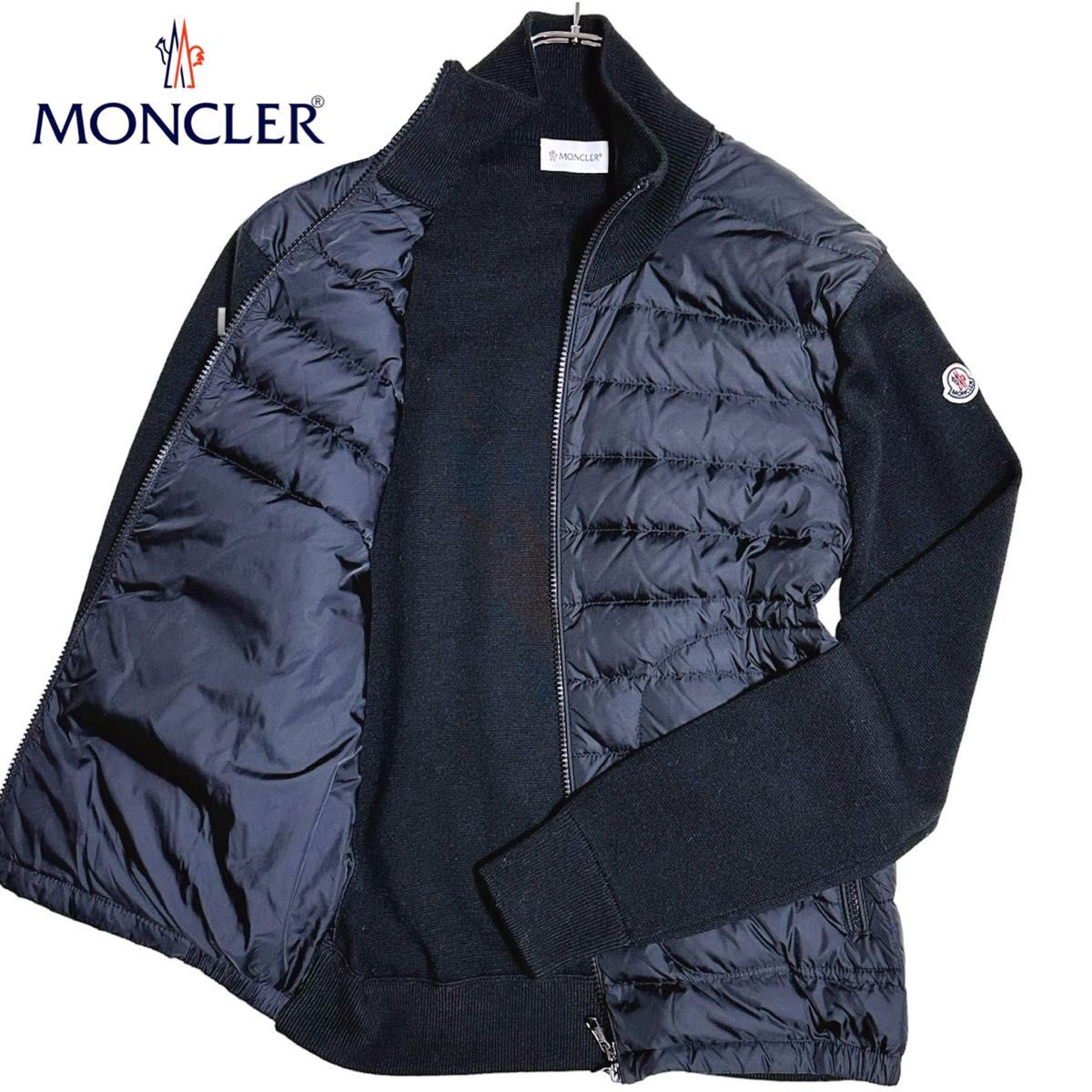 MONCLER モンクレール MAGLIONE マグリオーネ TRICOT トリコット ダウン 切替 ニットコンビ 腕ワッペン M