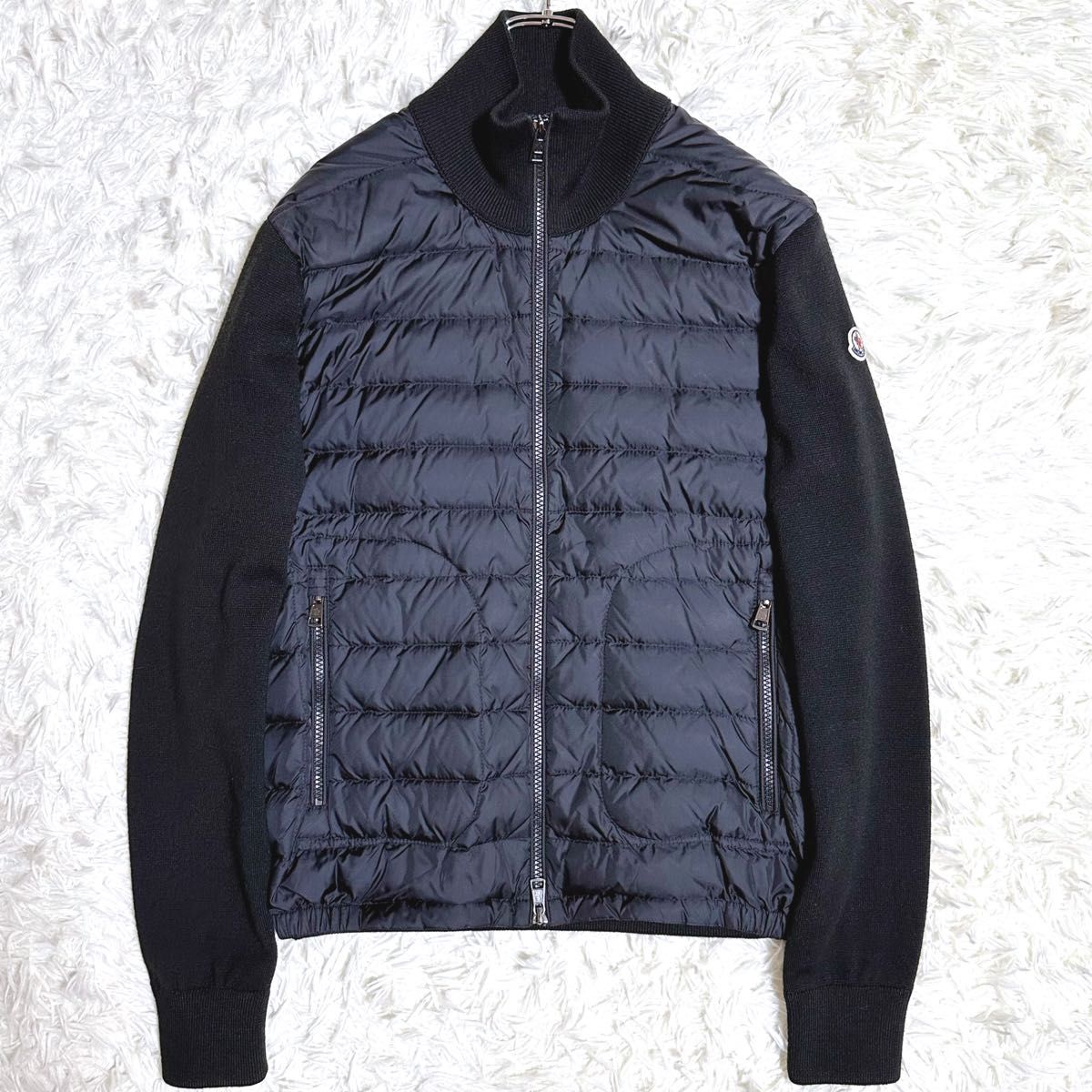 MONCLER モンクレール MAGLIONE マグリオーネ TRICOT トリコット ダウン 切替 ニットコンビ 腕ワッペン M