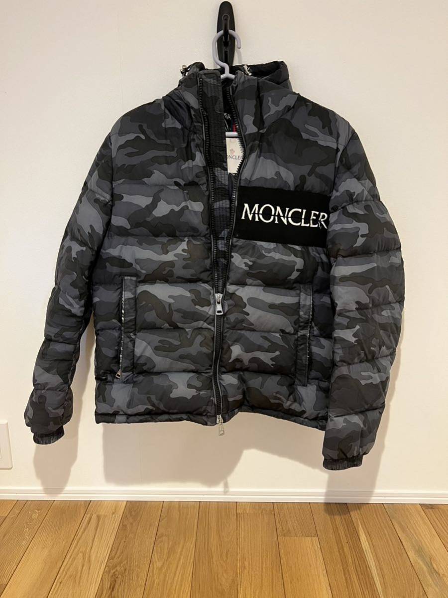 MONCLER モンクレール ファー付きダウンコート メンズ AITON/エイトン カモフラ柄　ブラック サイズ2_画像1