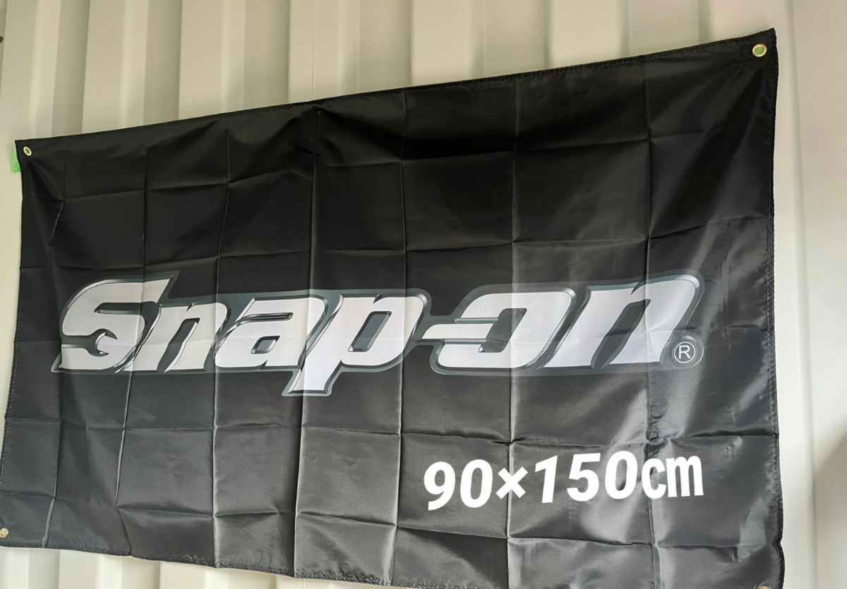 【送料無料】スナップオン Snap-on フラッグ タペストリー アメリカン雑貨 インテリア ガレージ雑貨 アメ車 バイク ハーレーダビッドソン_画像1