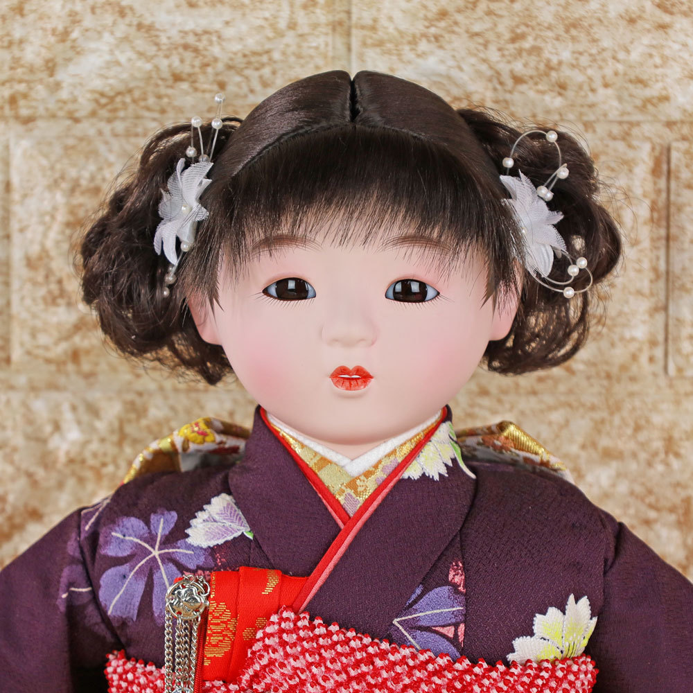 市松人形 13号(金彩友禅 市松人形 紫 NAKJ-2507-95)お出迎え人形 おしゃれ 可愛い_画像5