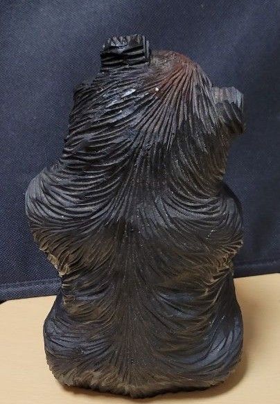 ニッカウヰスキーミニボトル　昭和レトロ　レア　北海道　首傾げ　熊の彫り物置物