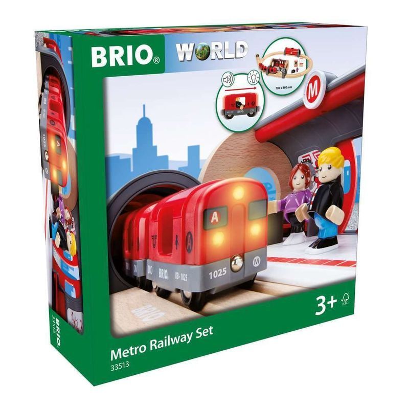 BRIO ( ブリオ ) WORLD メトロレールウェイセット 全20ピース 対象年齢 3歳~ ( 電車 おもちゃ 木製 レール ) 335