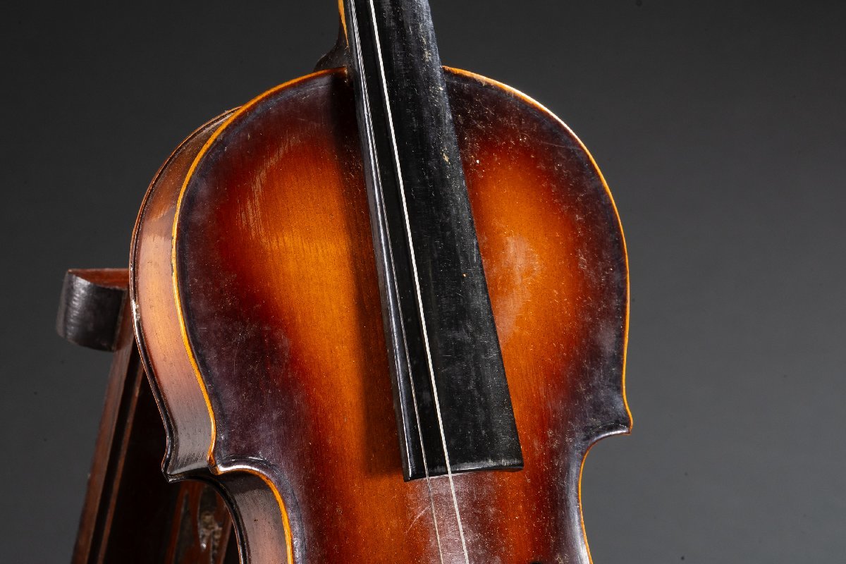 【善古堂】某有名収集家買取品 時代物 楽器 ヴァイオリン 共箱 当時物 骨董品 古美術0216-17　_画像6