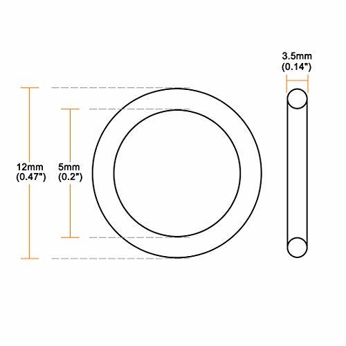 Oリング ニトリルゴム メトリック シーリングガスケット 12 mm外径 5 mm内径 3.5 mm幅 20個_画像3