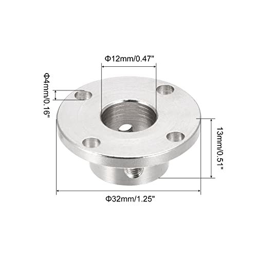 フランジカップリングコネクタ 4個固定ネジ付き 1個M2六角レンチ シャフト軸継手 DIY RCモデルモーター用 12 mm_画像2