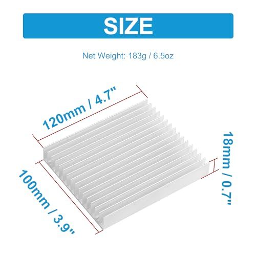 1個 アルミニウムヒートシンクヒートシンクモジュール熱拡散冷却フィン ハイパワーアンプトランジスタ半導体デバイス用 120 x 100の画像4