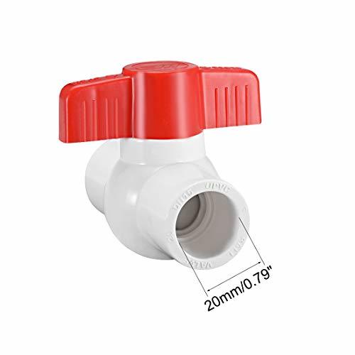 ボールバルブ PVC 給水管 スリップエンド 13mm 内径 穴径 赤 ホワイト_画像3