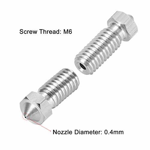 3Dプリンターノズル ステンレス鋼 V6 ノズル0.4mm 押出機プリントヘッド フィラメント 1.75mm V5-V6 M6 3D プリンター用_画像3