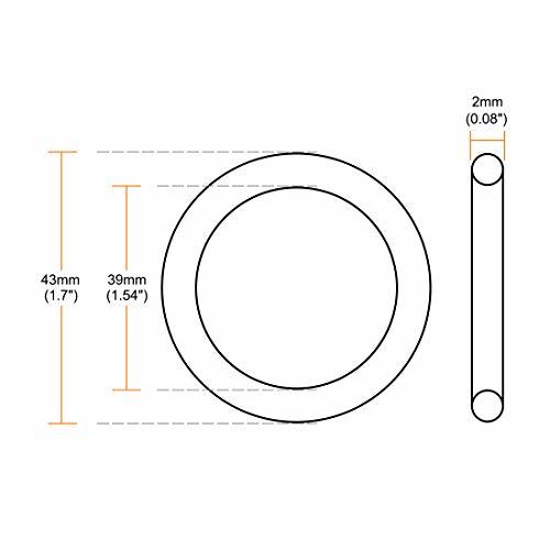 フッ素ゴムOリング FKM シールガスケット 機械配管用 グリーン 外径43 mm 内径39 mm 幅2 mm 10個_画像3