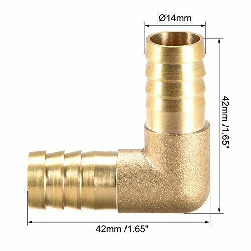 バーブ真鍮ホース継手?14mm?90度?エルボパイプコネクタ?カプラーチューブアダプター_画像2