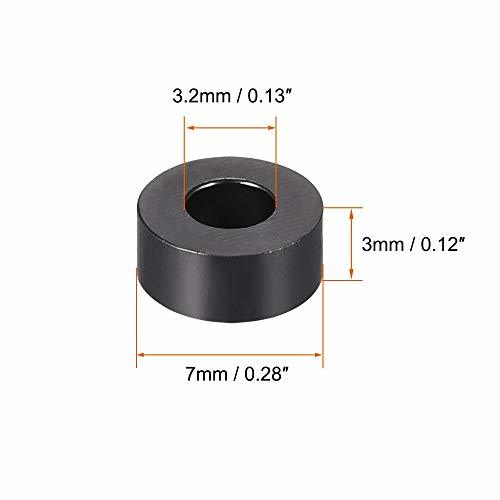 ナイロンラウンドスペーサーワッシャー 3.2 mm内径 7 mm外径 3 mm高さ M3ネジ用 ブラック 100個_画像3