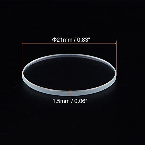 ARコーティング時計レンズ ラウンドフラットミネラルウォッチ クリスタルガラス 21 mm x 1.5 mm_画像2