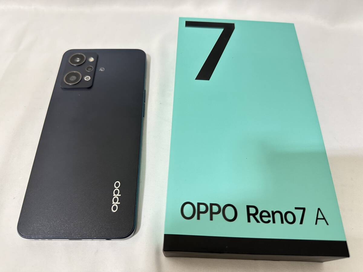 【AS 21245】1円スタート OPPO Reno7 A CPH2353 MobilePhone スターリーブラック 6GB/128GB SIMフリー Android スマートフォン 現状品
