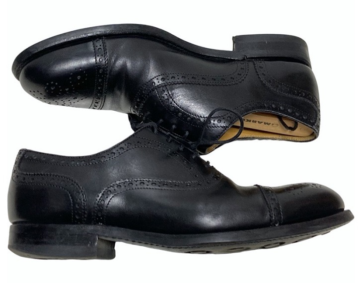 Berwick×ユニバーサルランゲージ 別注 革靴 ドレスシューズ 7(25cm) セミブローグ メダリオン 黒_画像6