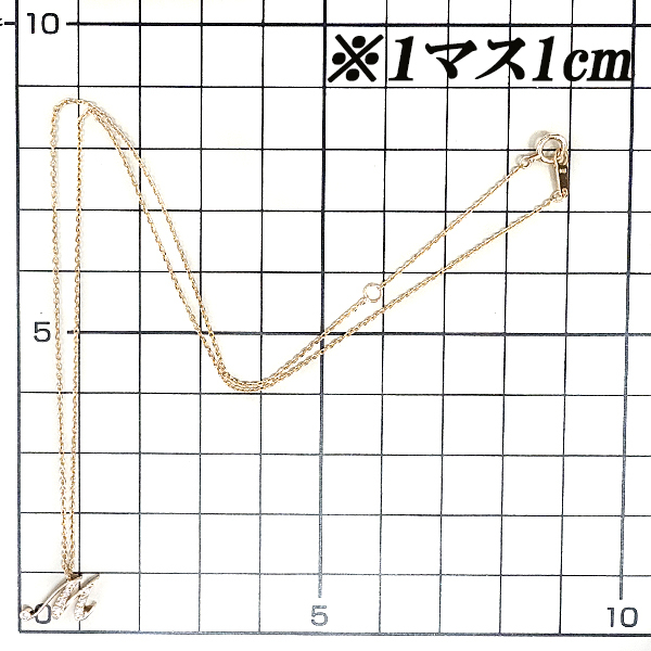 ヴァンドーム青山 ダイヤモンド ネックレス K18PG イニシャル M 英語 ブランド VENDOME AOYAMA 送料無料 美品 中古 SH105533_画像2