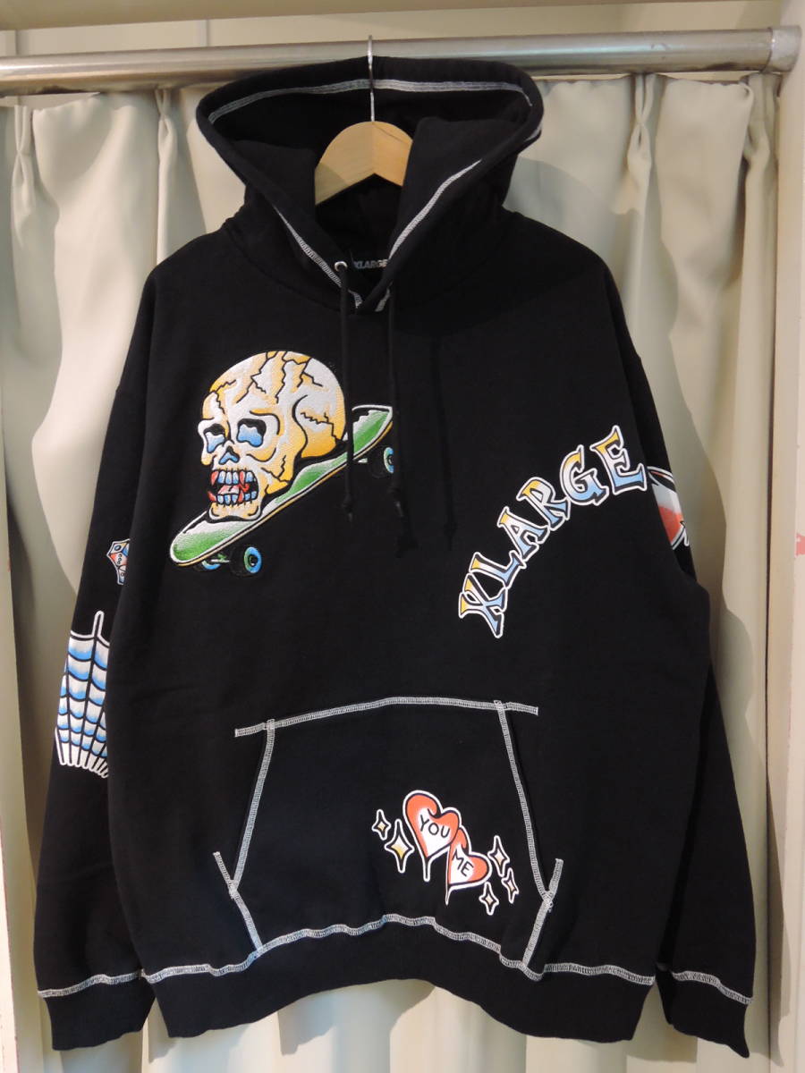 X-LARGE XLARGE エクストララージ GOOD TIME HOODED SWEATSHIRT ブラック L 2024最新人気商品 _画像1