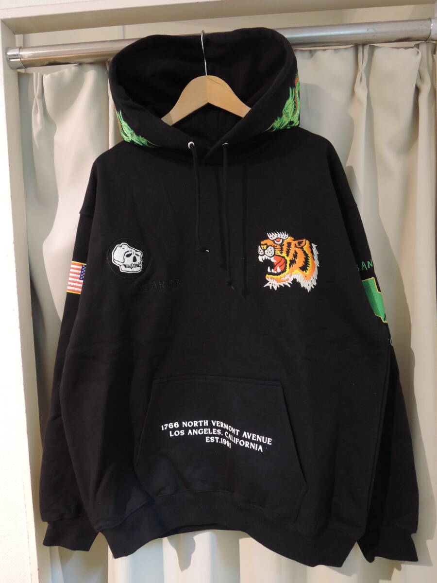 X-LARGE XLARGE エクストララージ TIGER EMBROIDERY HOODED SWEATSHIRT ブラック L 2024最新人気商品 _画像1