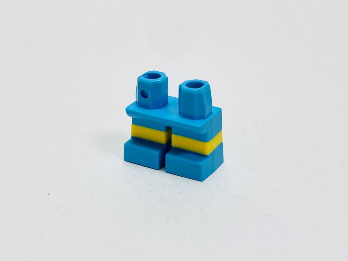 【新品未使用】レゴ　LEGO　ミニフィグ　ショートレッグ　レッグ　脚　足　ダークアズール　イエロー　ストライプ_画像1