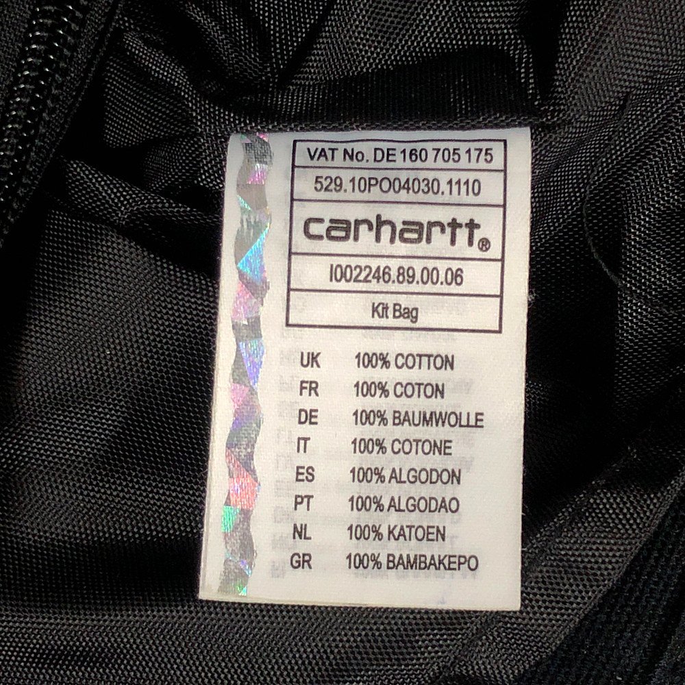 CARHARTT カーハート HONEST JONS RECORDS Kit Bag キャンバス トートバッグ 黒 サイズフリー 正規品 / 33138_画像9