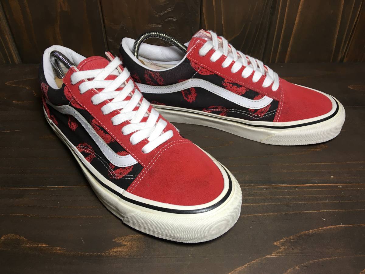 ★VANS バンズ US企画 OLD SKOOL オールドスクール 赤×黒×白 キスマーク 26.5ｃm Used 検 SK8 ハーフキャブ スリッポン ERA_画像6