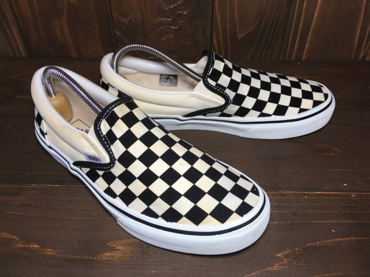 ★VANS バンズ 国内企画 slip on スリッポン 白×黒 チェッカー 25.5cm Used 検 SK8 オールドスクール ミュール クロッグ_画像6