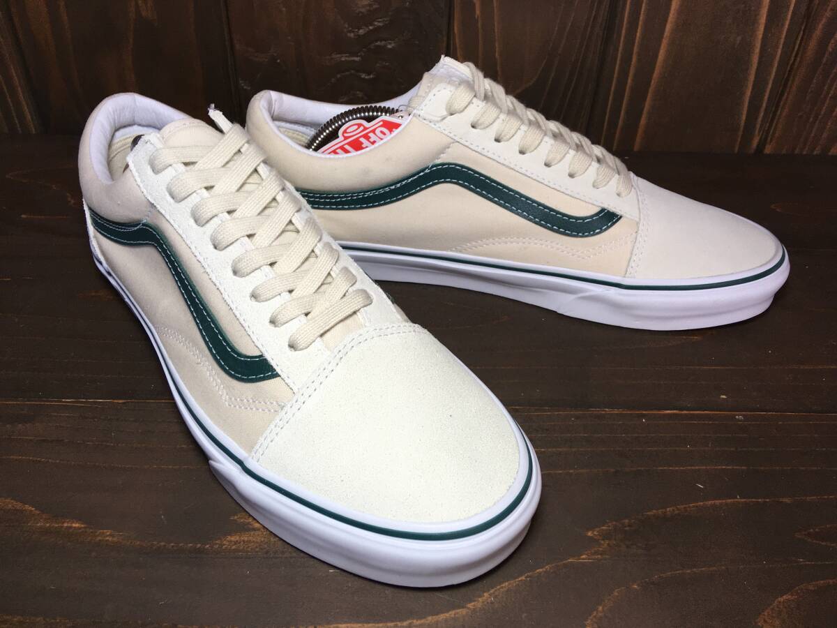 ★VANS バンズ US企画 OLD SKOOL オールドスクール チーム ウェルネス 白×緑 28.0ｃm 未使用品 検 SK8 ハーフキャブ スリッポン ERA_画像6