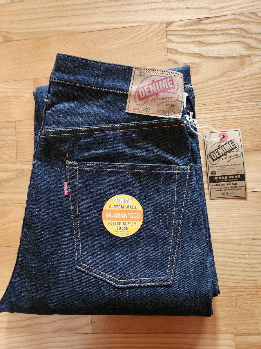  новый продукт включая доставку *DENIME 221 BIG-E MODEL джинсы Denime INDIGO не мытье WAREHOUSE производства W32