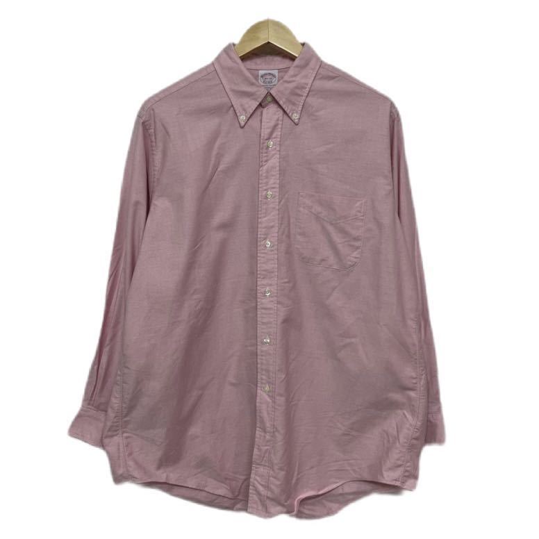 (843) 美品 アメリカ 製 【 BROOKS BROTHERS 】 OXFORD BD SHIRT オックスフォード シャツ 16 1/2 ピンク ブルックスブラザーズ usa