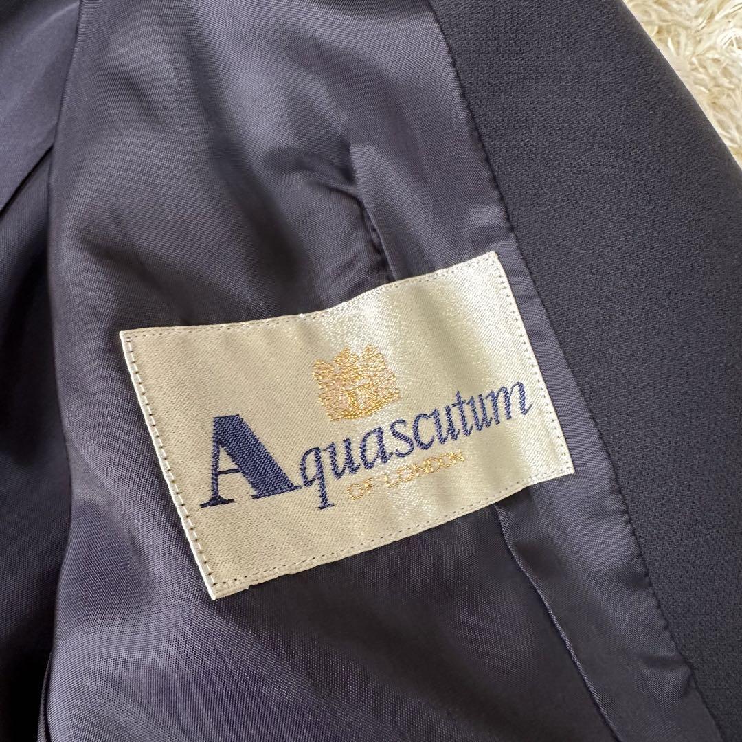 Aquascutum フォーマル 1つボタン スカート スーツ セットアップ 黒 ブラック アクアスキュータム テーラードジャケット 冠婚葬祭_画像5