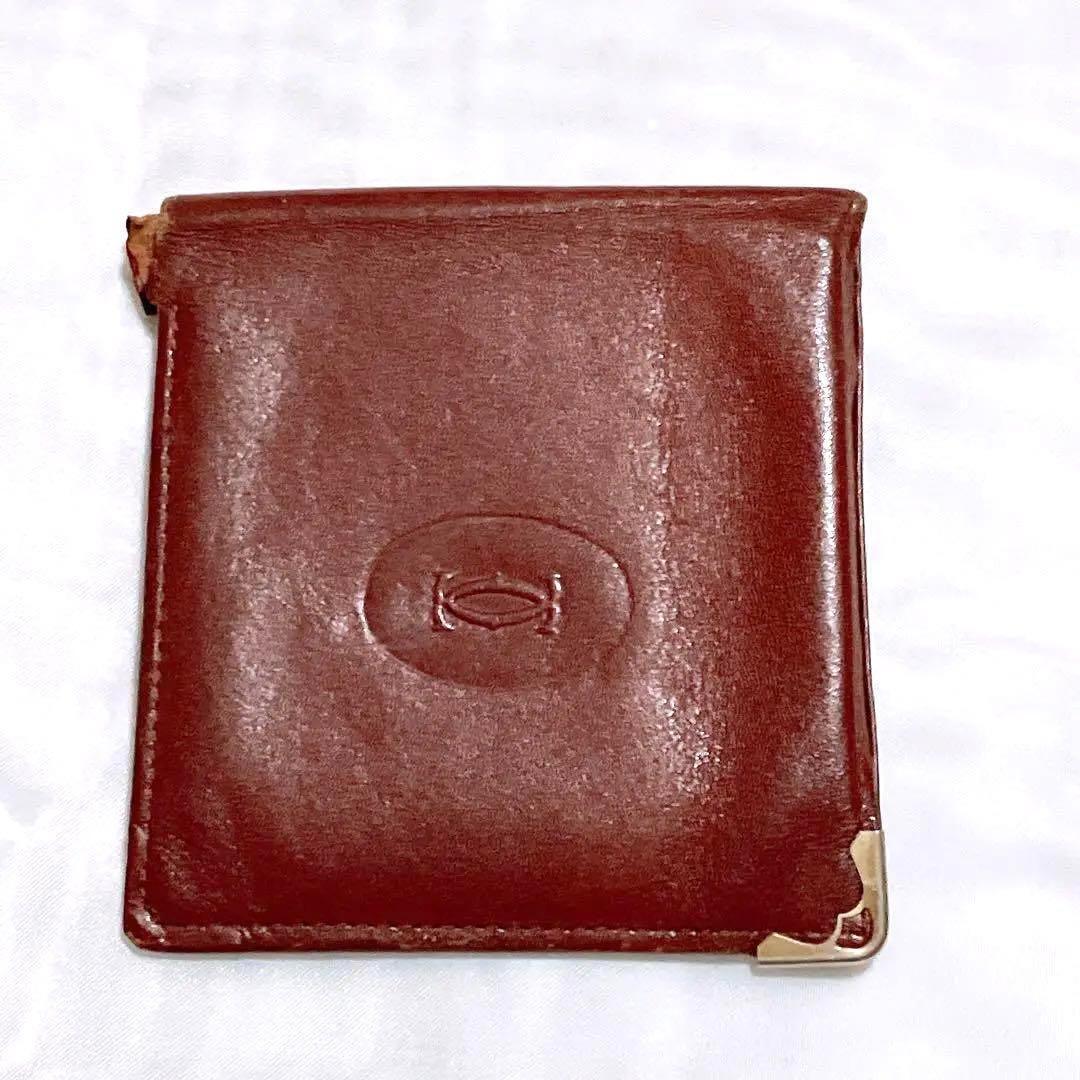 Cartier カルティエ マストライン 二つ折り財布 レザー ボルドー 札入