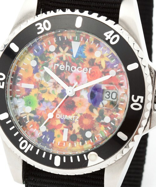 rehacer レアセル Flower diver’s watch フラワーダイバーズウオッチ クォーツムーブメント_画像2