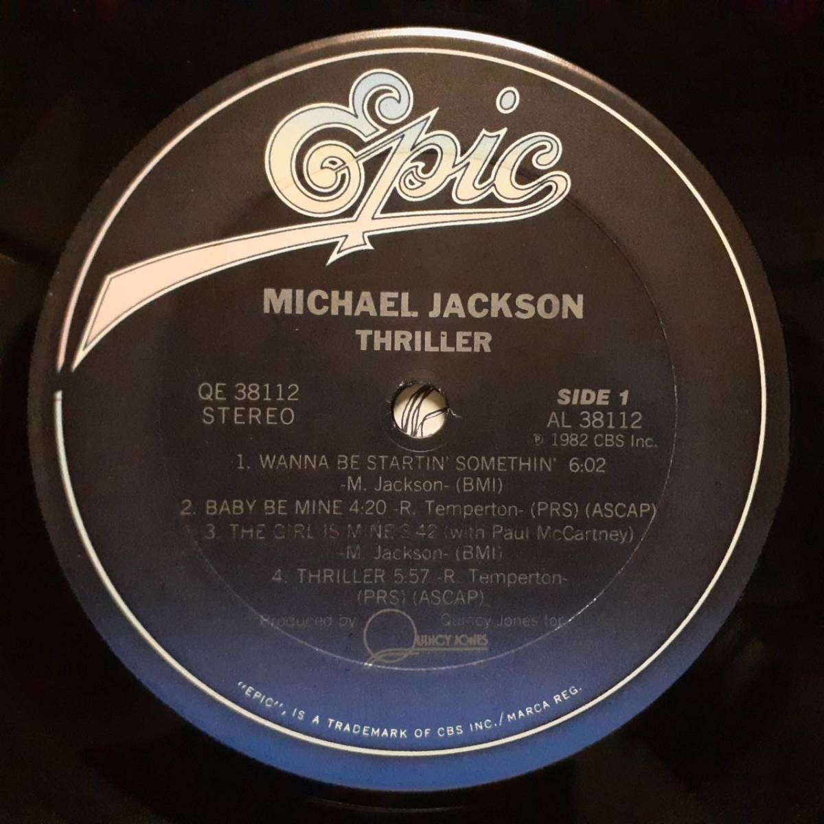 珍盤！シュリンクとハイプ3つ付き 美品！米オリジLP！Michael Jackson / Thriller 1982年 EPIC QE 38112 マイケル・ジャクソン スリラー_画像5