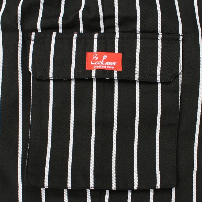 新品 Cookman クックマン カーゴパンツ ワークパンツ 黒 ブラック ストライプ柄 Stripe Black ユニセックス M_画像5