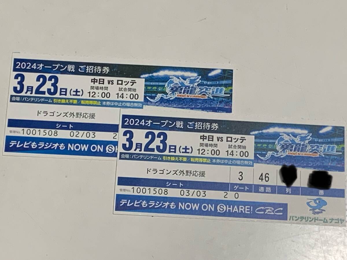 オープン戦　中日vsロッテ　ドラゴンズ外野応援席　レフト側バンテリンドームナゴヤ　3月23日土曜日　14時試合開始_画像1