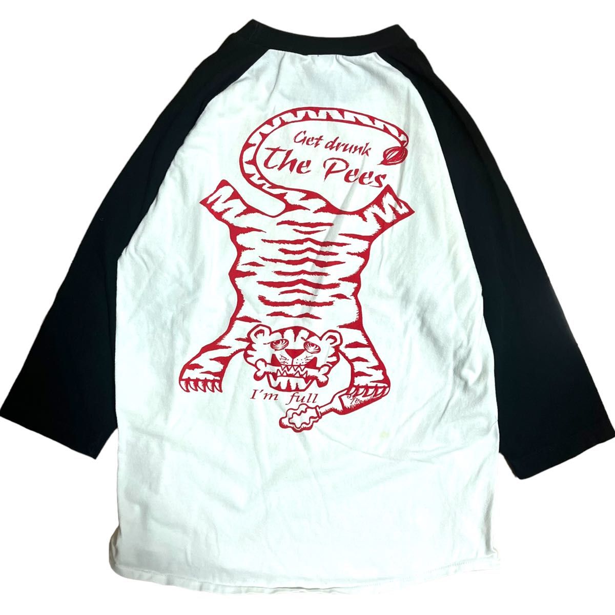 THE PEES ラグランTシャツ 七分丈 両面プリント ブラック THE PEES ラグランTシャツ 七分丈 両面プリント ブラック