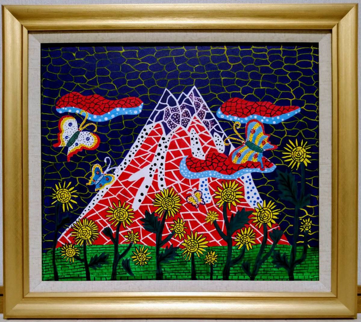 Yahoo!オークション - 【F10号】草間彌生【Mt.fuji(富士山 Yahoo!オークション - 【F10号】草間彌生【Mt.fuji(富士山